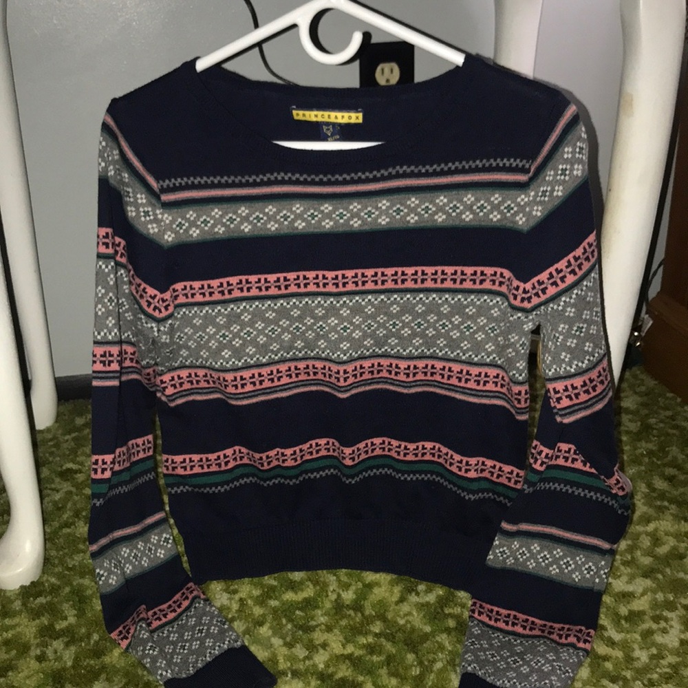 Hipster Patterned Cropped Sweater